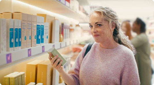 A woman shopping for menopause supplements