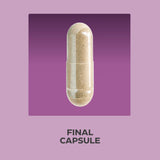 A single translucent capsule filled with beige powder, centered on a purple gradient background with the text 'FINAL CAPSULE' below.