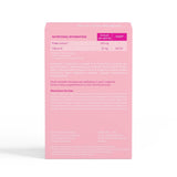 The back of a Serelys Meno 60 capsules box on a clean white background, showing nutritional information, ingredients, and directions in white text with a small purple highlighted section.