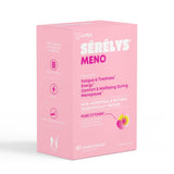 A pink rectangular box of Sérélys Meno 60 capusles, shown at a three-quarter angle on a white background.