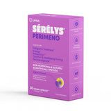 A purple rectangular box of UPSA Sérélys Perimeno 30 capsules, shown at a three-quarter angle to the right on a white background.